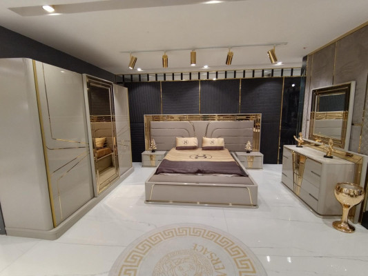 Modern Chest of drawers with Mirror Luxury Moder design Bedroom Wood Set 2pcs.