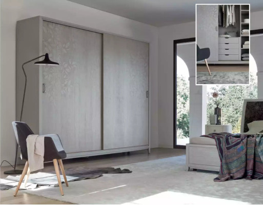 Bedroom Wardrobe Material Wood Wardrobe gray Modern new
