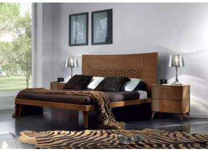Bedroom Set Bed 2x Bedside tables Design Luxury Beds brown 3-piece.