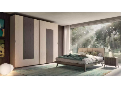 Bedroom Set Bed 2x Bedside tables Wardrobe Design Luxury new 4-piece