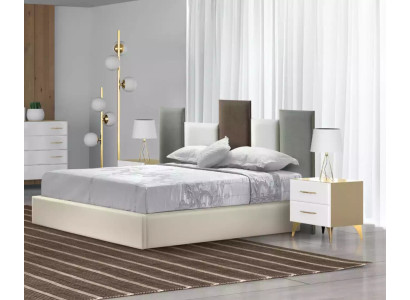 Bedroom Set Bed 2x Bedside table Wood White Complete Modern 3-piece