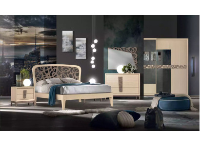 Bedroom Set Bed 2x Bedside tables Wardrobe Design Luxury new 6pcs