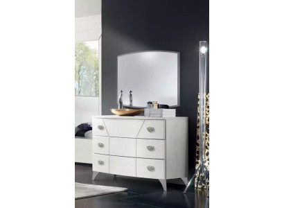Bedroom Set Chest of drawers Mirror Luxury Complete's White Sideboard 2pcs