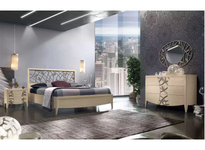 Bedroom Set Complete Bed 2x Bedside table Chest of drawers 5 pieces new beige