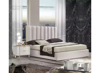 Bedroom Set Luxury Bed 2x Bedside tables Design new White 3pcs Modern