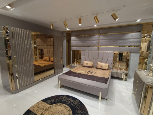 Bedroom Set Luxury Complete's Bed 2x Bedside table Wardrobe 4-piece