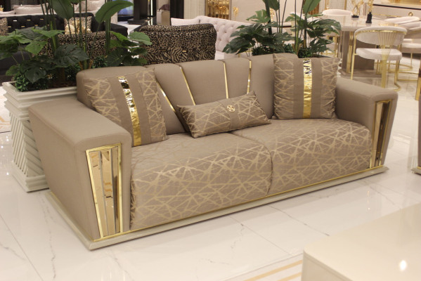 Sofa set 3+3+1+1 Seater + Coffee table + Wall unit Modern Textile Complete new