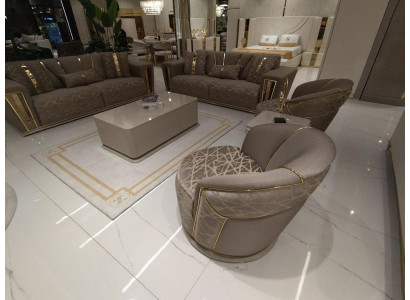 Sofa set 3+3+1+1 Seater Textile Modern Complete Armchair Sofa 3 Seater Luxury