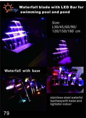 Waterfall pool system fountain stainless steel water features swimming pool decoration