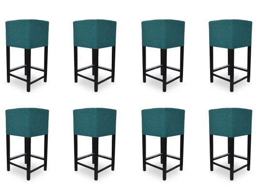 8x Bar Stool Corner Chair Armchair Chairs Stool Counter Leather Upholstery Complete Set