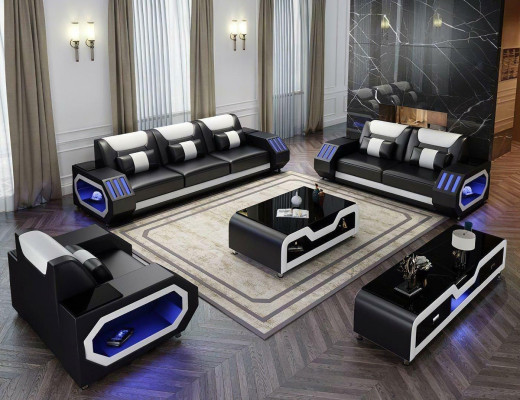 Sofa set Set 3+2+1 Seater Coffee table Sideboard Suite Design Modern 5-piece.