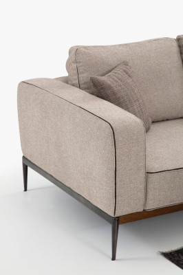 Sofa set 221 Seater Sofa Suite Beige Sofas Armchair Modern Set