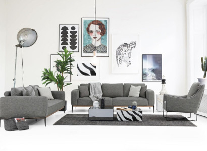 Complete e couch set Sofa set Sofa 321 Seater Fabric Set Gray