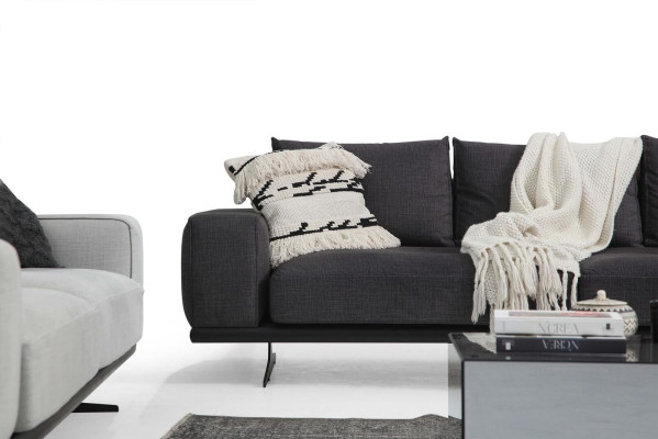 Corner sofa L-shape Armchair Sofa Living room Gray Modern Fabric Sofas Seater