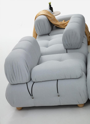 Complete e Couch Set Sofa Set 321 Seater Modern Fabric Gray Set