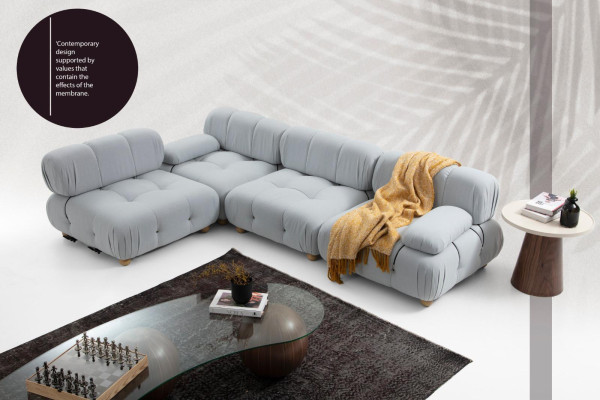 Living room Corner sofa Sofa Fabric Sofas Corner Gray Modern Polyester Design
