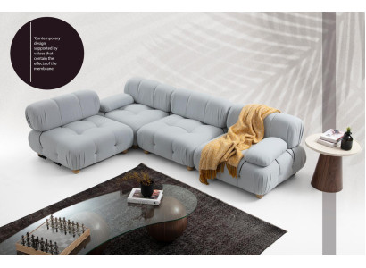 Living room Corner sofa Sofa Fabric Sofas Corner Gray Modern Polyester Design