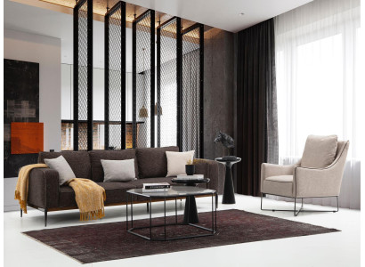 Sofa set 3 Seater Armchair Three Seater Gray Fabric Sofas Modern Design