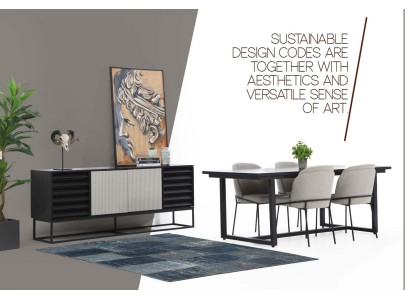 Dining corner Dining set Dining room Dining table Chairs 5-piece Wood Gray Set new