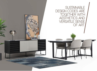 Dining corner Dining set Dining room Dining table Chairs 5-piece Wood Gray Set new