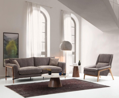Sofas Sofa set 3 Seater Armchair Three Seater Fabric Living room Grey