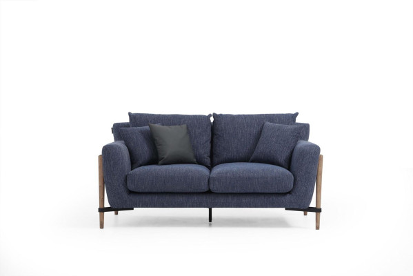 Three Seater Sofa 3 Seater Fabric Modern Sofas Design Living room Blue