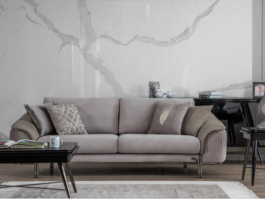 Luxury Gray Furniture Three Seater Sofa Living room Couch Fabric Sofa new upholstered sofa