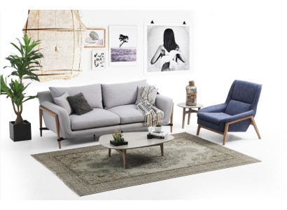 Sofa set 4 Seater Armchair Four Seater Fabric Sofas Modern Design Gray