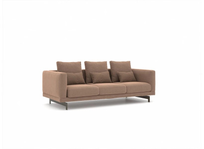 Living room Brown Three Seater Sofa Couch Luxury Upholstered furniture Design Textile