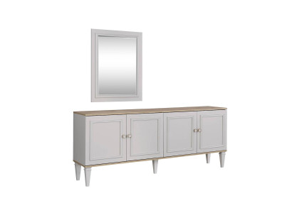 Suite Sideboard with Mirror Sideboard Chests of drawers Dining room Wood Grey