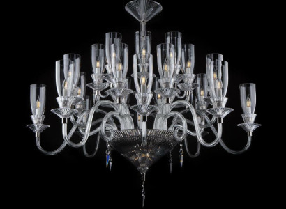 XXL Lamp 26x Chandelier Palace Villa D'Este Lights Crystal Lamp Chandelier