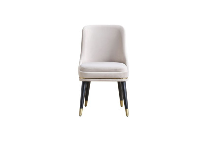 White Modern Dining room Chair Single Seater Upholstered furniture Stylish feet