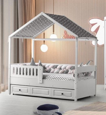 Childrens bed Wooden bed Functional bed Extendable Bed 200 Wood White new
