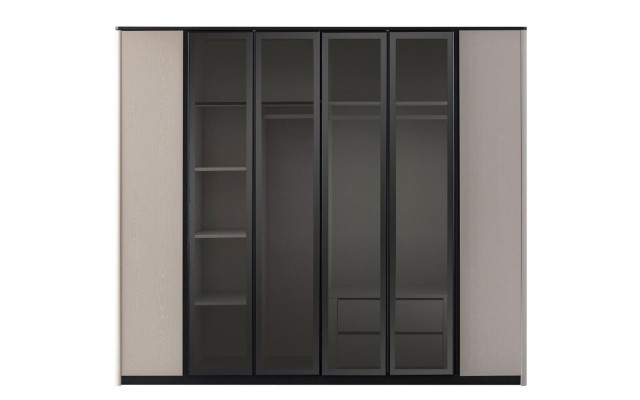 Wardrobe Wardrobe Wardrobe Modern Wooden Cabinet Gray