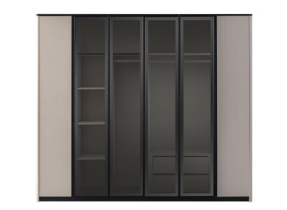 Wardrobe Wardrobe Wardrobe Modern Wooden Cabinet Gray