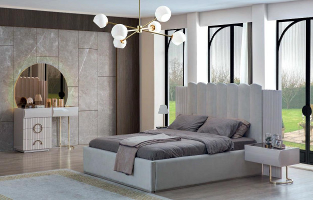Complete e Bedroom Suite Bed Dressing table Wood Bedside tables 4pcs