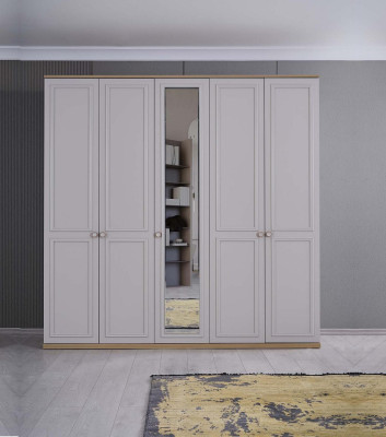 Complete e Bedroom Furniture Modern Beds Wood 6 Pieces Bedroom Grey