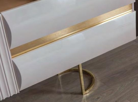 Designer White stainless steel Sideboard Modern Dining room Wood Noble Chest of drawers