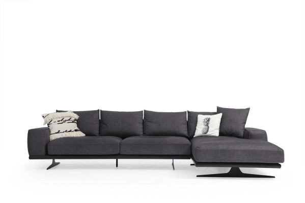 Corner sofa L-shape Sofa Living room Gray Modern Fabric Sofas Seater Design