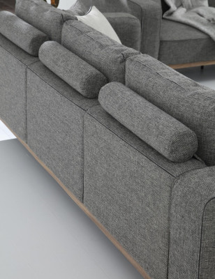 Sofa set 3 Seater Armchair Three Seater Fabric Sofas Modern Design Gray