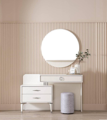 Modern console table, dressing table, dressing table, chest of drawers set, 3 pieces, white