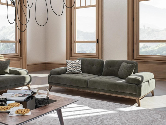 Luxury Upholstered furniture Sofa Three Seater Couch Living room Furnishings Upholstery Fabric