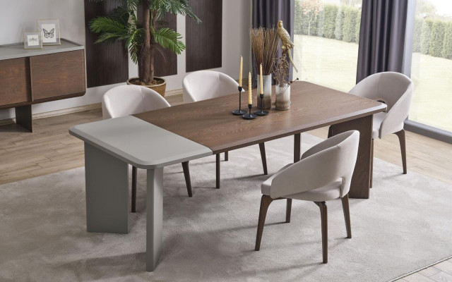 Modern dining set designer dining table 4x chairs 5 pieces stylish set new