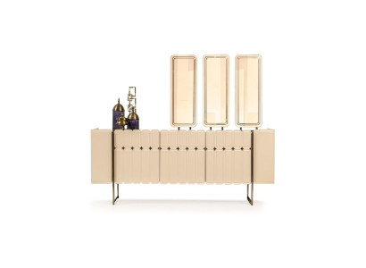 Modern Beige Sideboard Luxurious Sideboard exclusive x3 Mirror 4-piece