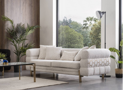 White three-seater luxury 3-seater living room designer seating furniture sofas