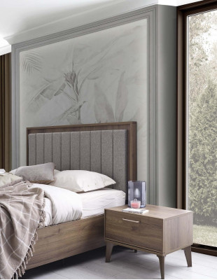 Suite Complete e Double bed Wood 5tlg Bedroom Brown Bed Modern