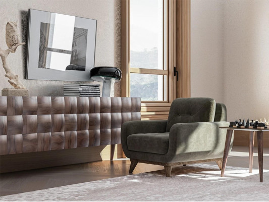 Living room Armchair Luxury Upholstery Fabric Textile Upholstered Armchair Furnishings