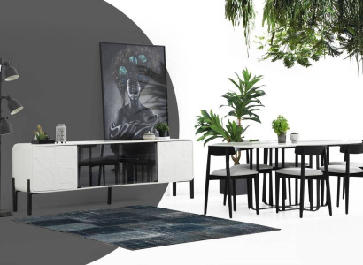 Dining room Group Dining table Chairs Table Wood Set 7pcs White Tables new