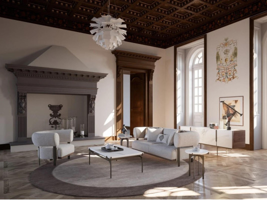 Design Modern Luxury Living room Set Sofa Two-seater with 2x Armchair Furnishings