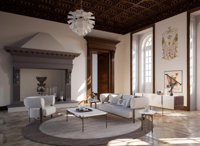 Design Modern Luxury Living room Set Sofa Two-seater with 2x Armchair Furnishings